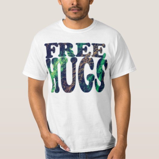 FREE HUGS Metallic T-shirt (Voorkant)
