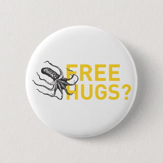 Free hugs octopus ronde button 5,7 cm