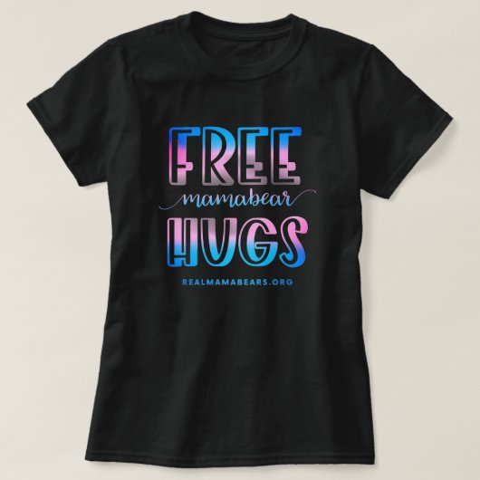 Free Hugs Pink and Blue T Shirt (Design voorkant)