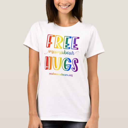 Free Hugs Rainbow T-shirt (Voorkant)