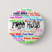 Free Hugs Ronde Button 5,7 Cm (Voorkant)