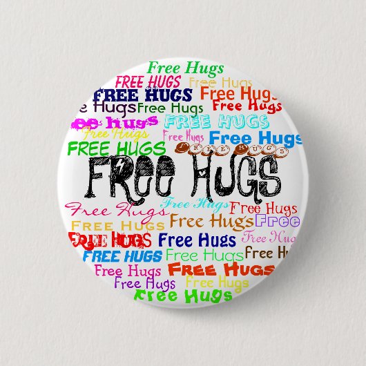 Free Hugs Ronde Button 5,7 Cm (Voorkant)
