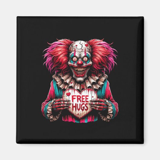 Free Hugs Scary Clown Valentine Halloween Horror Magneet (Voorkant)