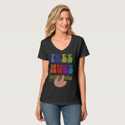 Free Hugs Sloth T-shirt (Voorkant volledig)