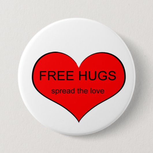 Free Hugs Spread Love Ronde Button 7,6 Cm (Voorkant)