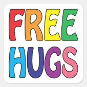 Free Hugs Square Sticker (Voorkant)