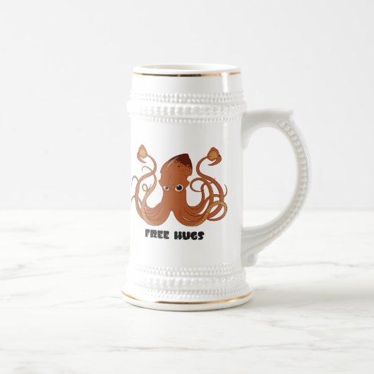 Free Hugs Squid Beer Stein Bierpul (Rechts)