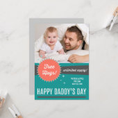 Free Hugs Vaderdag Flat Card Kaart (Voorkant / Achterkant in situ)