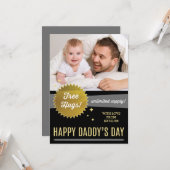 Free Hugs Vaderdag flatcard/Faux Gold Foil Kaart (Voorkant / Achterkant in situ)