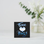 Free Hugs with Heart  Vierkante Visitekaartje (Staand voorkant)