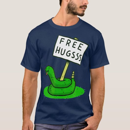 Free Hugsss Funny Cute Snake Hug Lovers T-shirt (Voorkant)
