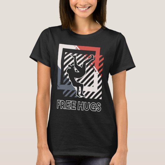 Free Hus Cuddle Embrace Professional Wrestling Coa T-shirt (Voorkant)