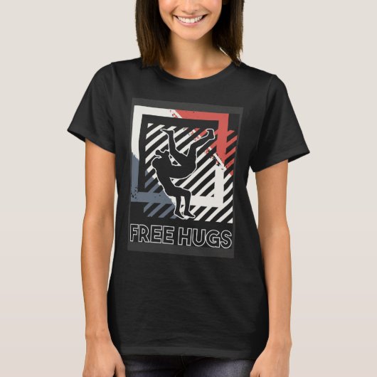 Free Hus Cuddle Embrace Professional Wrestling Coa T-shirt (Voorkant)