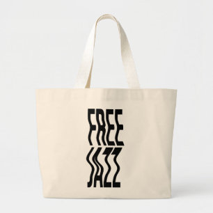 Free Jazz typografie vet logo Grote Tote Bag