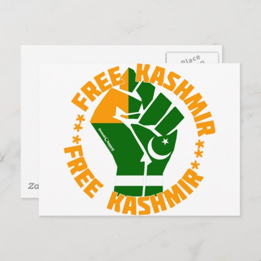 Free Kashmir Briefkaart (Voorkant / Achterkant)