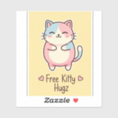 Free Kitty Hugz – Cute Kawaii Cat Vinyl Sticker (Vel)