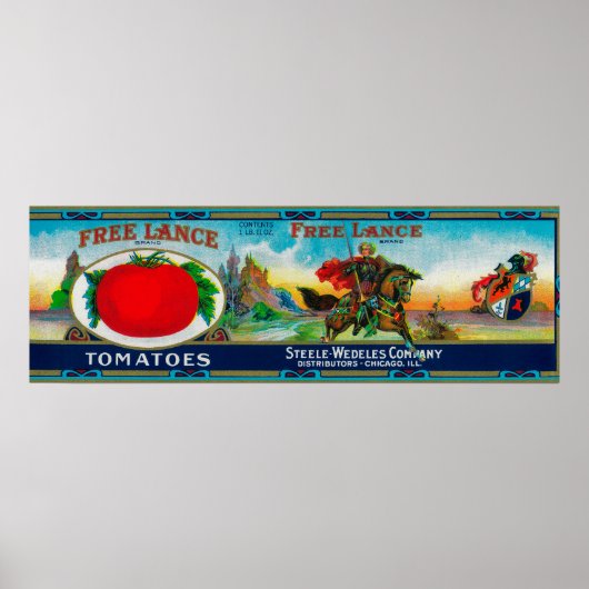 Free Lance Tomato LabelChicago, IL Poster (Voorkant)