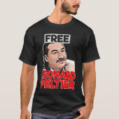 FREE LEONARD PELTIER Liberty gevangenis retro T-shirt (Voorkant)