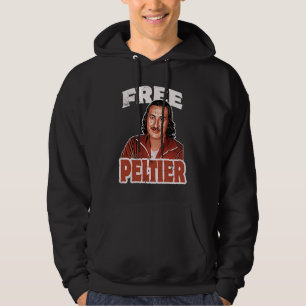 FREE LEONARD PELTIER portret gevangenis retro gebr Hoodie