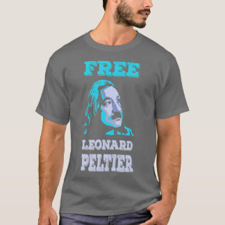 FREE LEONARD PELTIER  turquoise T-shirt