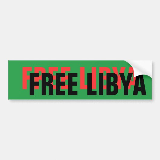 FREE LIBYA BUMPERSTICKER (Voorkant)