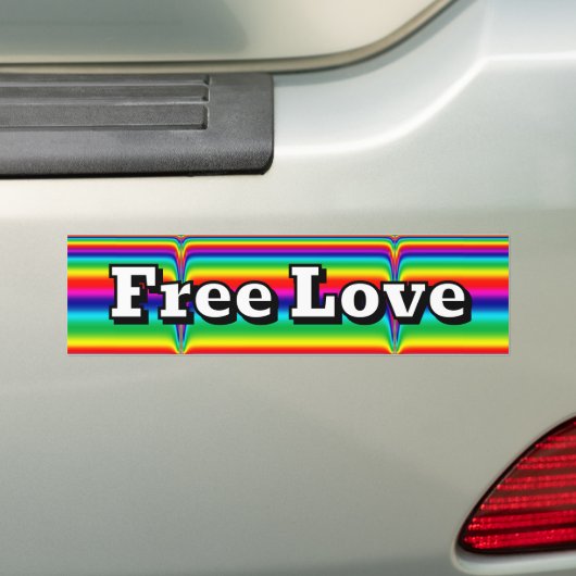Free Love Bumpersticker (Op auto)