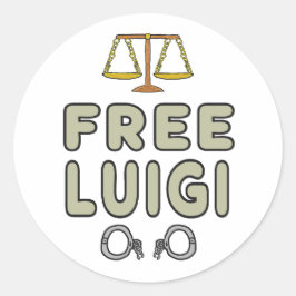 Free Luigi Ronde Sticker