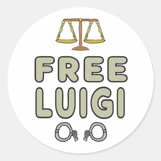 Free Luigi Ronde Sticker (Voorkant)