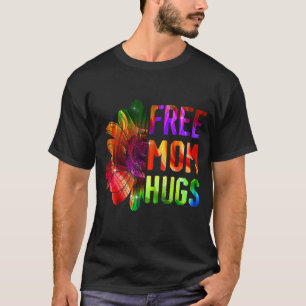 Free Ma Hugs Daisy Rainbow Heart Sunflower Lgbt P T-shirt