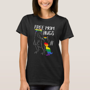 Free Ma Hugs Dinosaur Rex Mama Lgbt Lesbian Gay P T-shirt