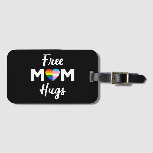 Free Ma Hugs II - Rainbow Gay Trans Pride Bagagelabel (Voorkant (horizontaal))