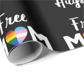 Free Ma Hugs II - Rainbow Gay Trans Pride Cadeaupapier (Rol Hoek)