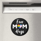 Free Ma Hugs II - Rainbow Gay Trans Pride Magneet (Insitu (Vaatwasser))