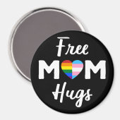 Free Ma Hugs II - Rainbow Gay Trans Pride Magneet (Voorkant / Achterkant)
