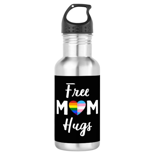 Free Ma Hugs II - Rainbow Gay Trans Pride Waterfles (Voorkant)