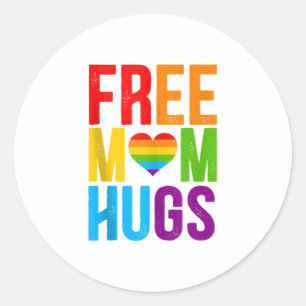 Free Ma Hugs LGBT Month Tanktop Ronde Sticker