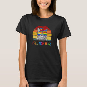 Free Ma Hugs Lgbt Pride Cat Rainbow Flag T-shirt