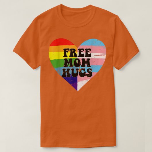 Free Ma Hugs LGBT Trans Pride Flag T-shirt (Design voorkant)