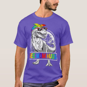 Free Ma Hugs Mamasaurus Dinosaur T Rex Ally Rainb T-shirt