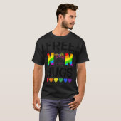 Free Ma Hugs Messy Bun Lgbt Pride Rainbow T-shirt (Voorkant volledig)