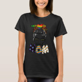 Free Ma Hugs Messy Bun Lgbt Pride Sun Rainbow Tea T-shirt (Voorkant)