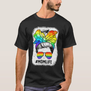 Free Ma Hugs Messy Bun Proud Mam Rainbow Lgbt Pri T-shirt