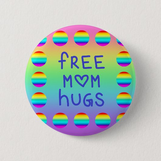 Free Ma Hugs Rainbow Button (Voorkant)