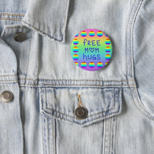 Free Ma Hugs Rainbow Button (In situ)