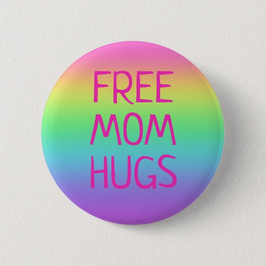 Free Ma Hugs Rainbow Button (Voorkant)