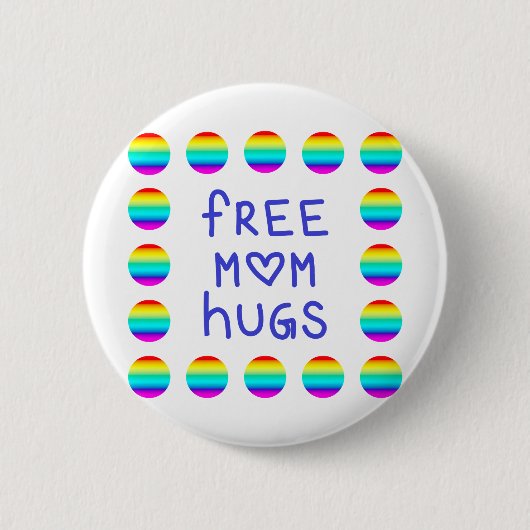 Free Ma Hugs Rainbow Button (Voorkant)