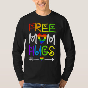 Free Ma Hugs Rainbow Heart Lgbt Pride Month T-shirt