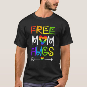 Free Ma Hugs Rainbow Heart Lgbt T-shirt