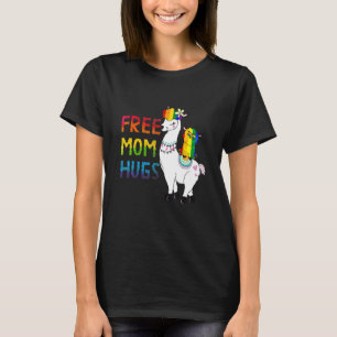 Free Ma Hugs Rainbow Heart Mama Llama Lgbt Pride T-shirt