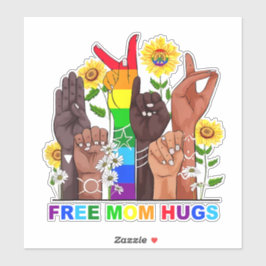 Free Ma Hugs Rainbow Sticker
